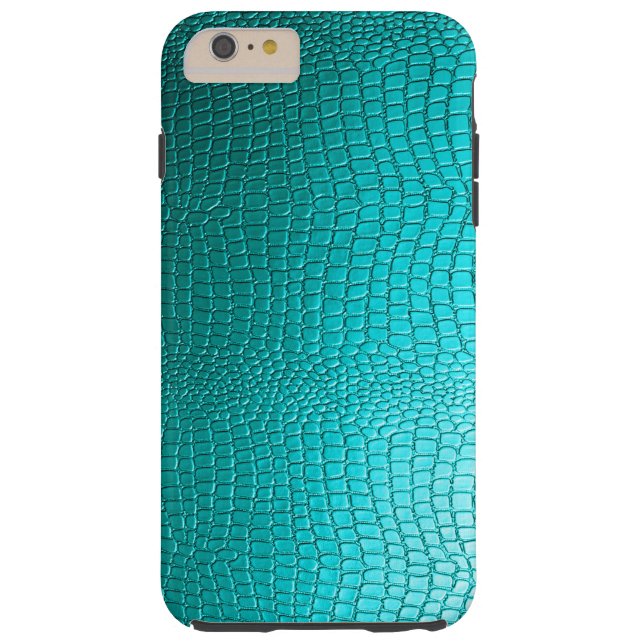 Turquoise Faux Leather Snake-Skin Look Case-Mate iPhone Case (Back)