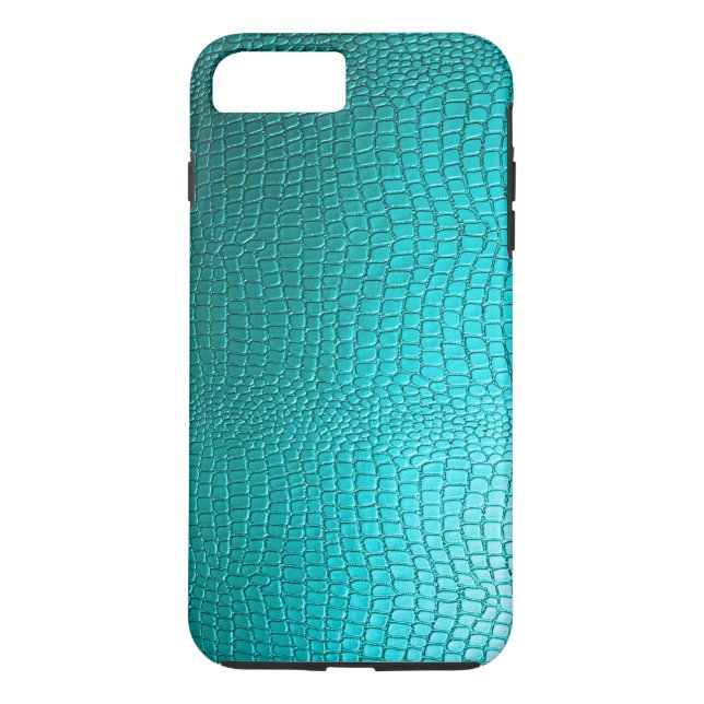 Turquoise Faux Leather Snake-Skin Look Case-Mate iPhone Case (Back)