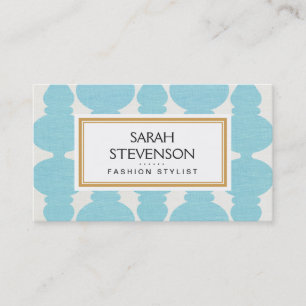 Turquoise FAUX Linen Fashion Boutique and Salon Business Card