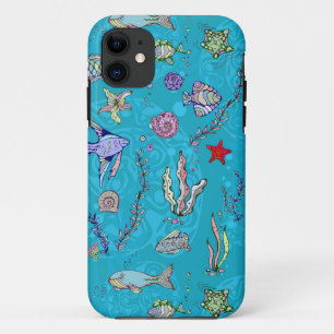Turquoise Fish Pattern Case-Mate iPhone Case