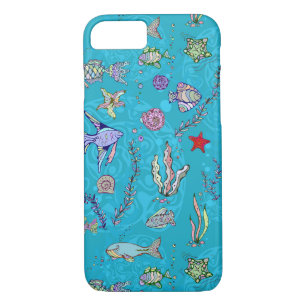 Turquoise Fish Pattern Case-Mate iPhone Case
