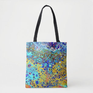 Turquoise Fizz Acrylic Pour All Over Tote Bag