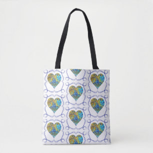 Turquoise Fizz Acrylic Pour All Over Tote Two Bag