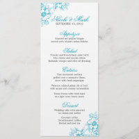 Turquoise Floral Letterpress Style Wedding