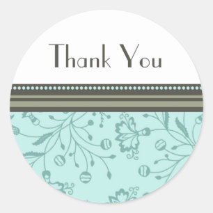 Turquoise Floral Thank You Envelope Seals