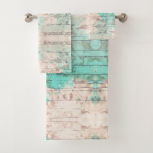 Turquoise Floral Towel Set