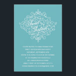 Turquoise Flourish Sweet Sixteen Birthday Party Invitation<br><div class="desc">This elegant sweet sixteen birthday party invite features a pretty calligraphy script,  whimsical vintage flourishes,  and a lovely turquoise blue background</div>