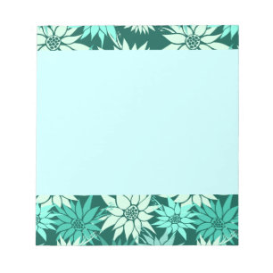 Turquoise Flowers Notepad