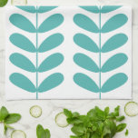 Turquoise Flowers Retro Mid Century Hand Towel<br><div class="desc">Add a pop of colour to your kitchen with this adorable retro kitchen towel. It features the bright and bold colour of turquoise blue flower stalks.</div>