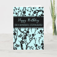 Turquoise Flowers Stepdaughter Birthday