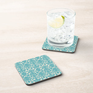 Turquoise French Damask Coaster