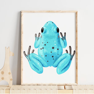 Turquoise Frog Digital Print   Frog Wall Print