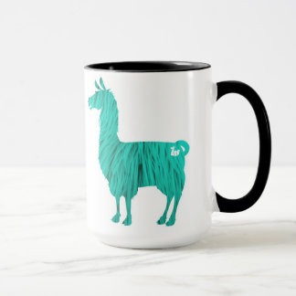 Turquoise Furry Llama Mug