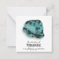 *~*  TURQUOISE Gem Intention AP64 Flat Note Card