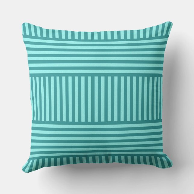 Turquoise Geometric Cushion (Back)