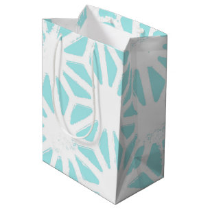 Turquoise geometric pattern medium gift bag