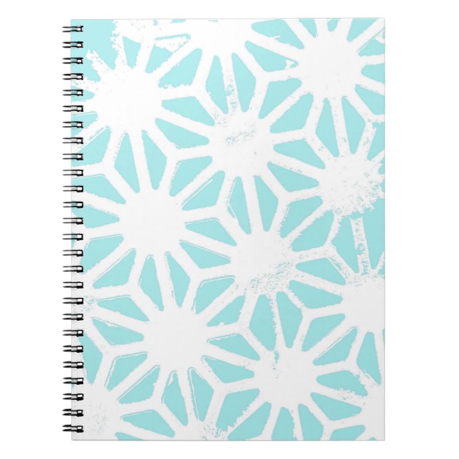 Turquoise geometric pattern notebook (Front)