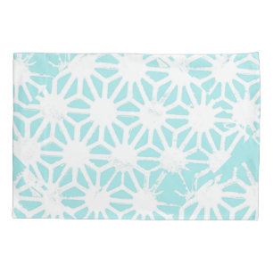 Turquoise geometric pattern pillowcase