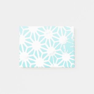 Turquoise geometric pattern post-it notes