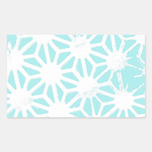 Turquoise geometric pattern rectangular sticker