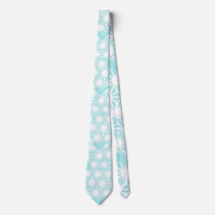 Turquoise geometric pattern tie