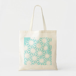 Turquoise geometric pattern tote bag