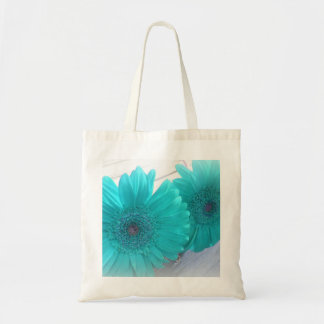 Turquoise Gerbera Tote Bag