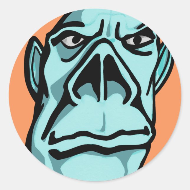 Turquoise Giant Classic Round Sticker (Front)