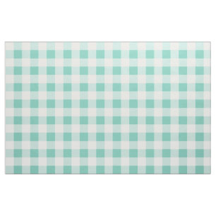 Turquoise Gingham Pattern Fabric
