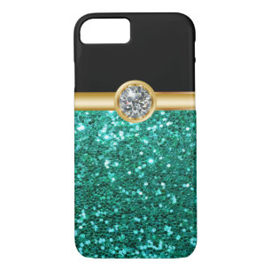 Turquoise Glitter Bling iPhone 8/7 Case