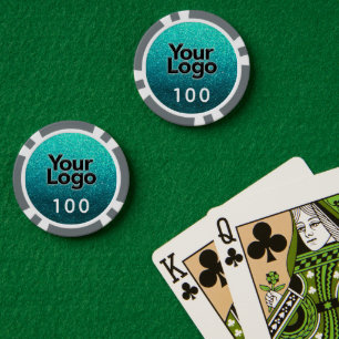 Turquoise Glitter Company Holliday Party Business Poker Chips