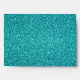 Turquoise glitter envelope