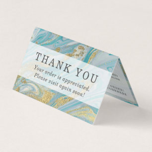 Turquoise & Gold Agate Stone Geode Thank You Card