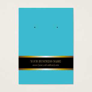 Turquoise Gold Black Custom Earring Card
