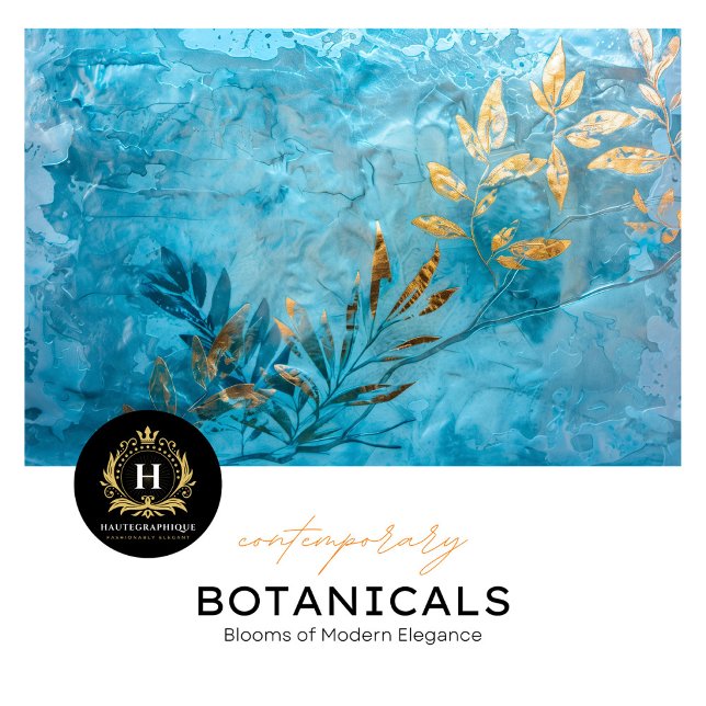 Turquoise Gold Leaf and Botanical Tissue Paper (Creator Uploaded)