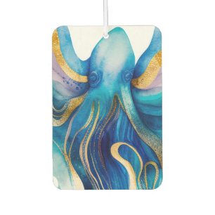 Turquoise Gold Octopus  Car Air Freshener