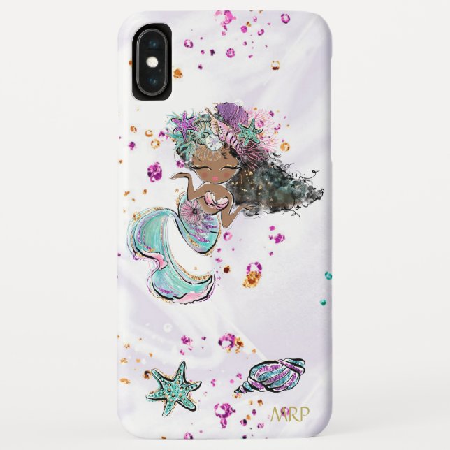 *~* Turquoise  Gold Pink Glitter Mermaid Case-Mate iPhone Case (Back)