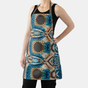Turquoise Gold Sun Southwestern Art Apron