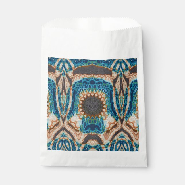 Turquoise Gold Sun Southwestern Art Favour Bags (Front)