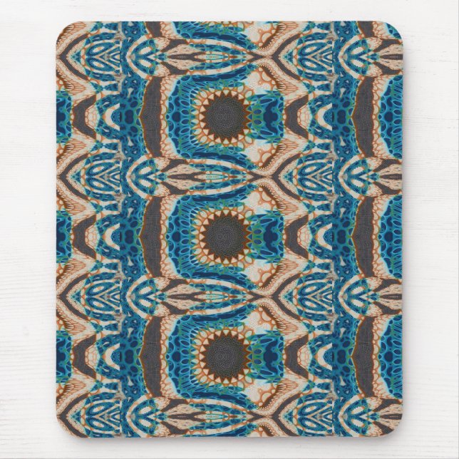 Turquoise Gold Sun Southwestern Art Mouse Pad (Front)