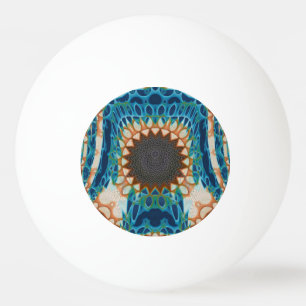 Turquoise Gold Sun Southwestern Art Ping Pong Ball