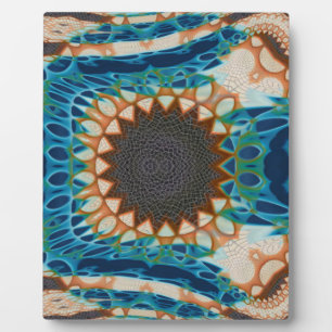 Turquoise Gold Sun Southwestern Art Plaque