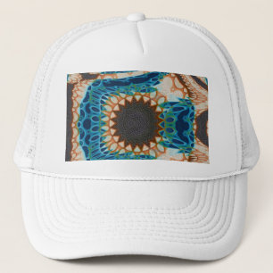 Turquoise Gold Sun Southwestern Art Trucker Hat