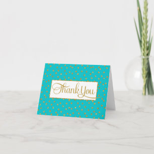 Turquoise Gold Thank You Card