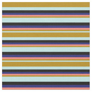Turquoise, Goldenrod, Salmon, Midnight Blue, Black Fabric