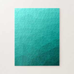 Turquoise gradient geometric mesh pattern Triangle Jigsaw Puzzle