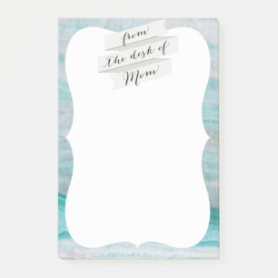 Turquoise Granite Stone Layered Wave Print Post-it Notes