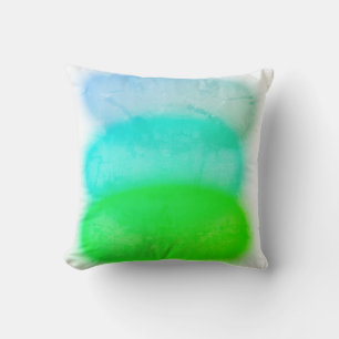 Turquoise Green Abstract Art Cushion Throw Pillow
