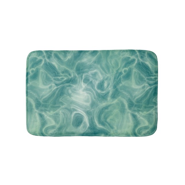 Turquoise Green Abstract Bath Mat (Front)