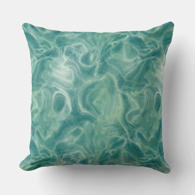 Turquoise Green Abstract Cushion (Front)